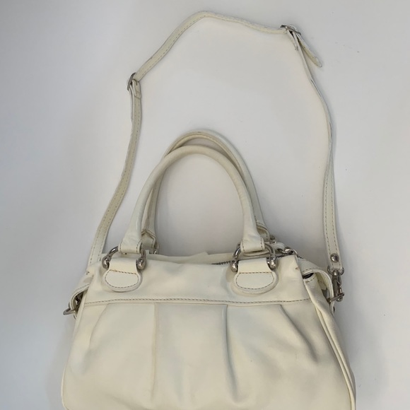Italian Leather Purse winter white big bow small handbag - Picture 5 of 9